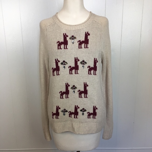 J. Crew Sweaters - J. Crew Llama Patterned Wool Blend Sweater Sz. S